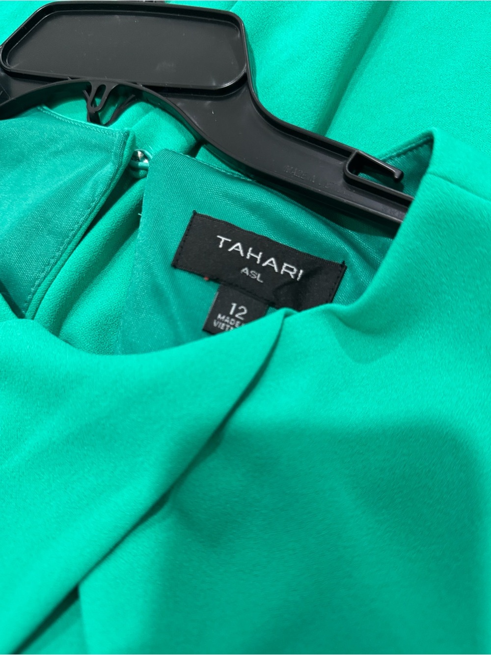 Tahari ASL Emerald Green‎ Cap-Sleeve Tie-Waist Mini Dress - Picture 8 of 8